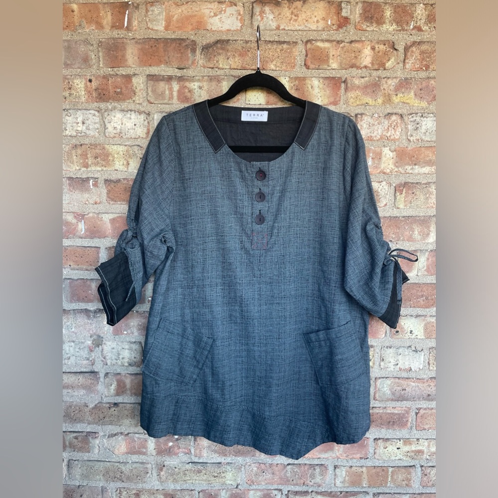 Terra SJ Apparel Cotton Asymetrical Patterned Tunic🖤
